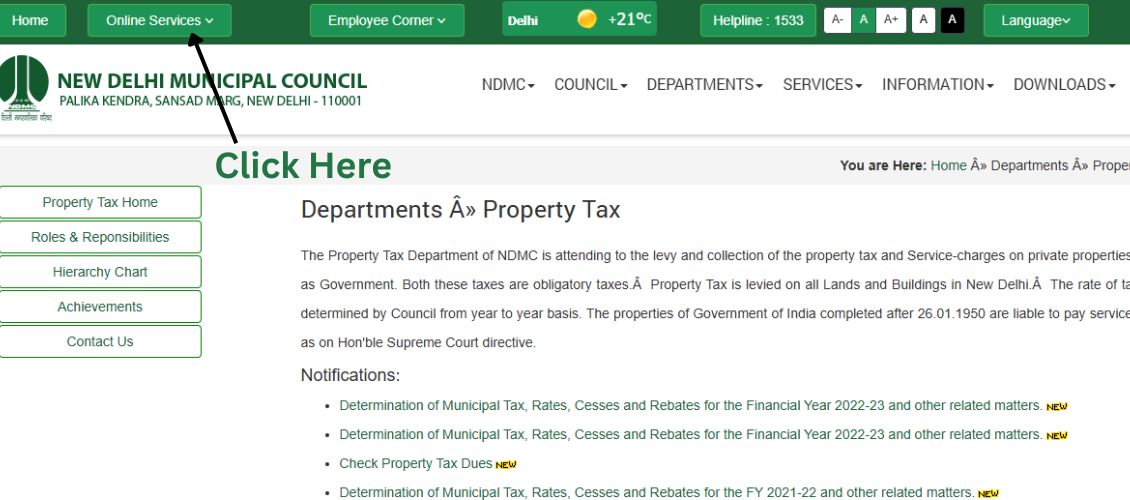 how to pay NDMC property tax online